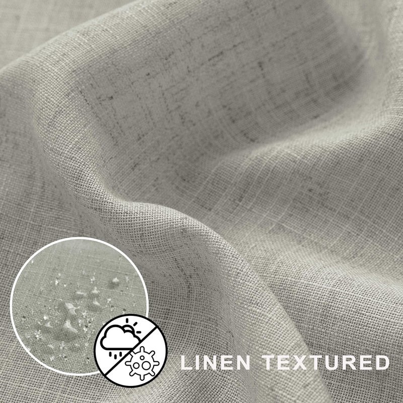 KOUFALL 96 Inch Grey Shower Curtain,Natural Linen Fabric Extra Long Oversized Shower Curtains for Bathroom with Hooks,72x96 Length - Image 2